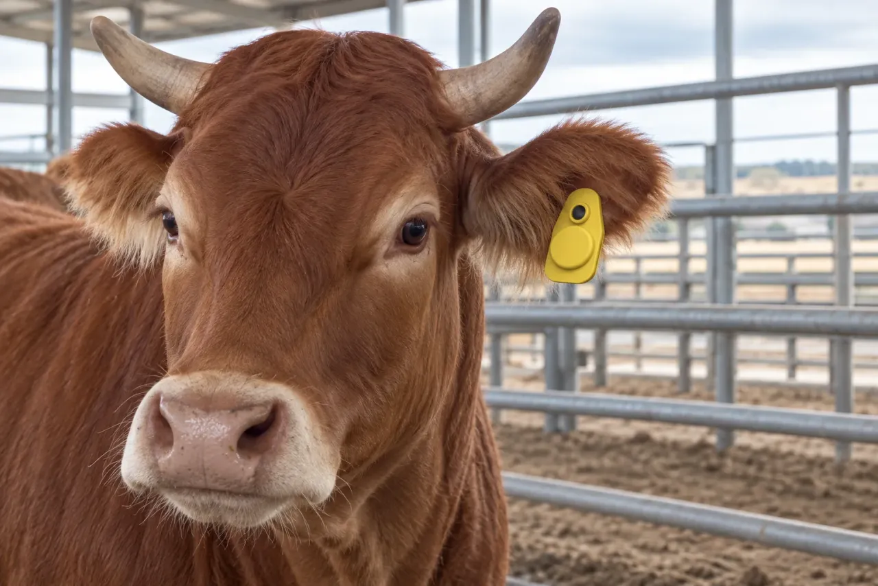 Smart Eartag on a beef heifer