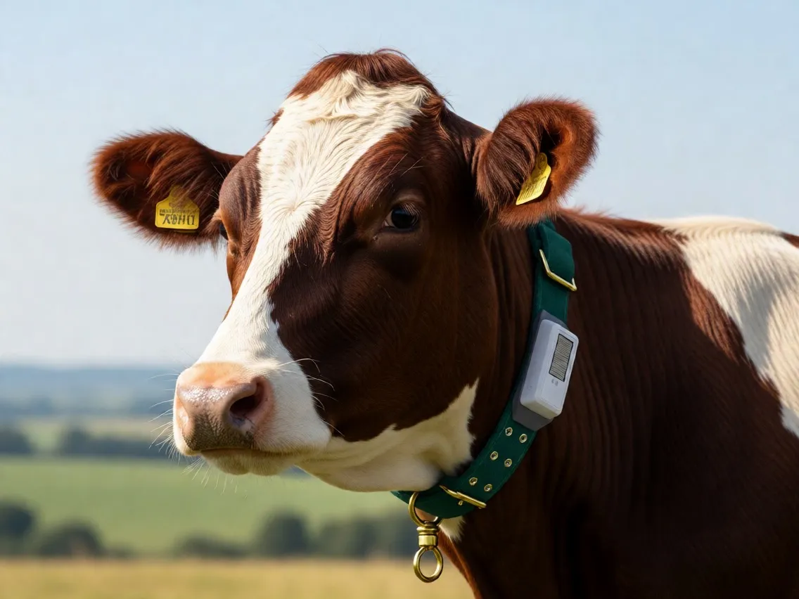 Cattle wearing Herdwize smart collar in pasture