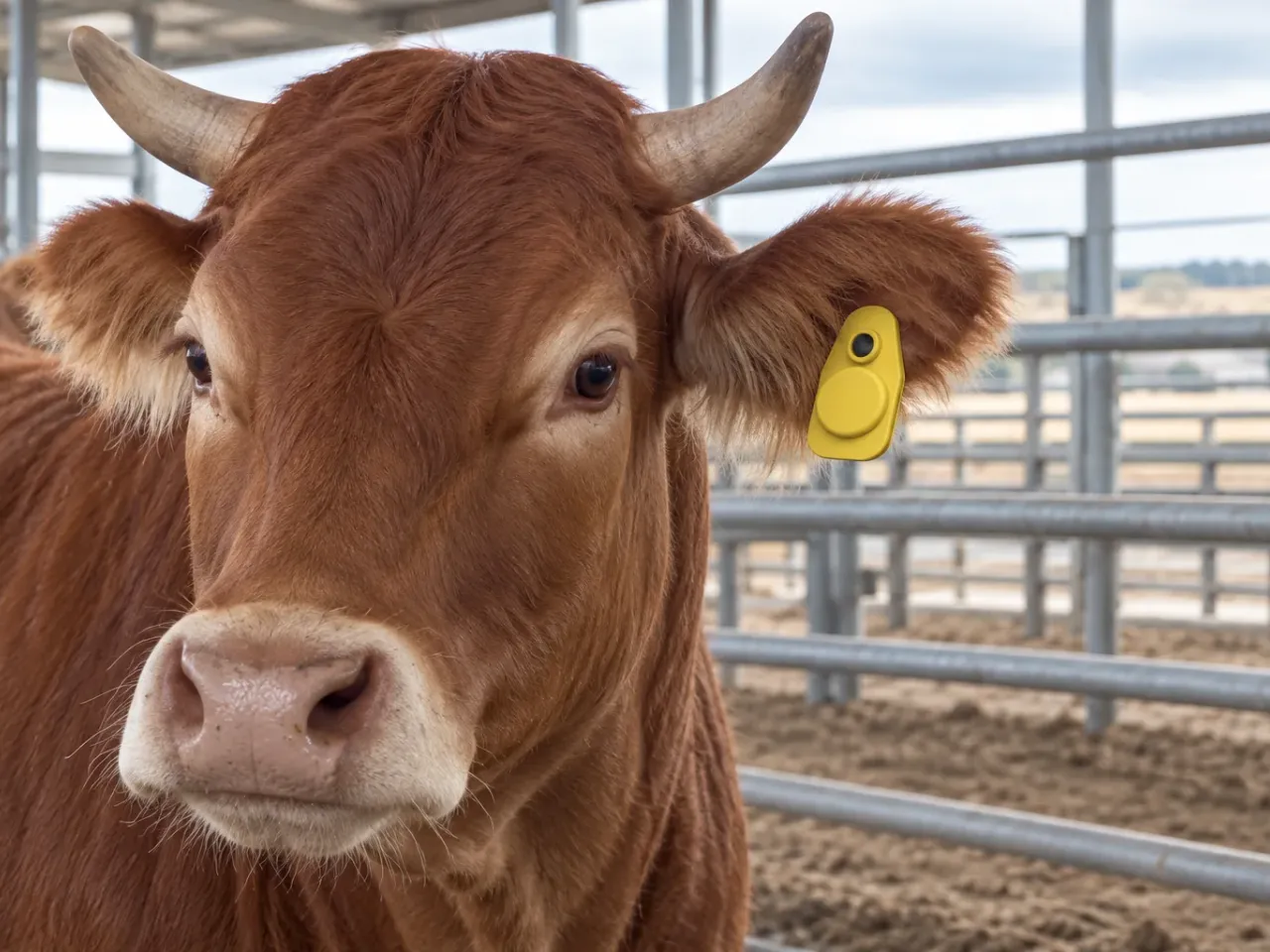Smart Eartag on a beef heifer