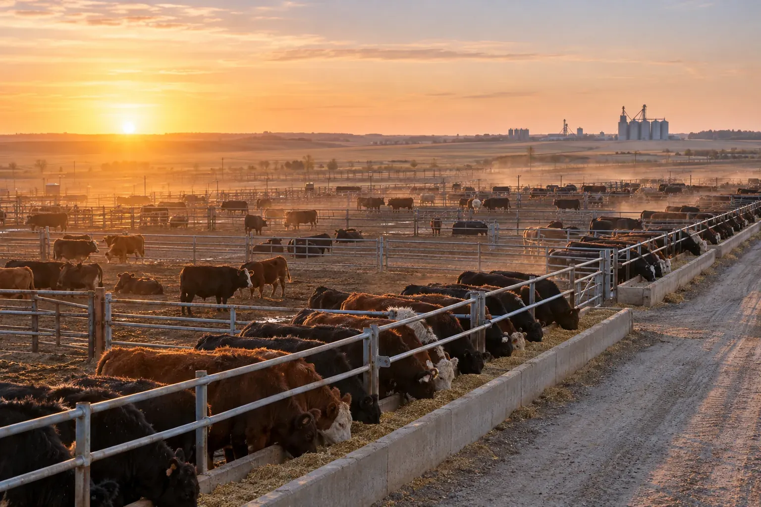 Collared cattle in the feed yard