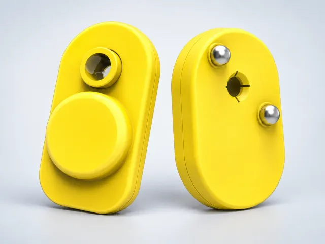 Herdwize Smart Eartag single-point and dual-point electronic ear tags in yellow